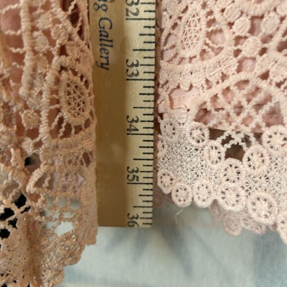 J.O.A. Pink Eyelet Crochet Lace Babydoll Fit & Flare Mini Dress L NWT - Picture 9 of 14